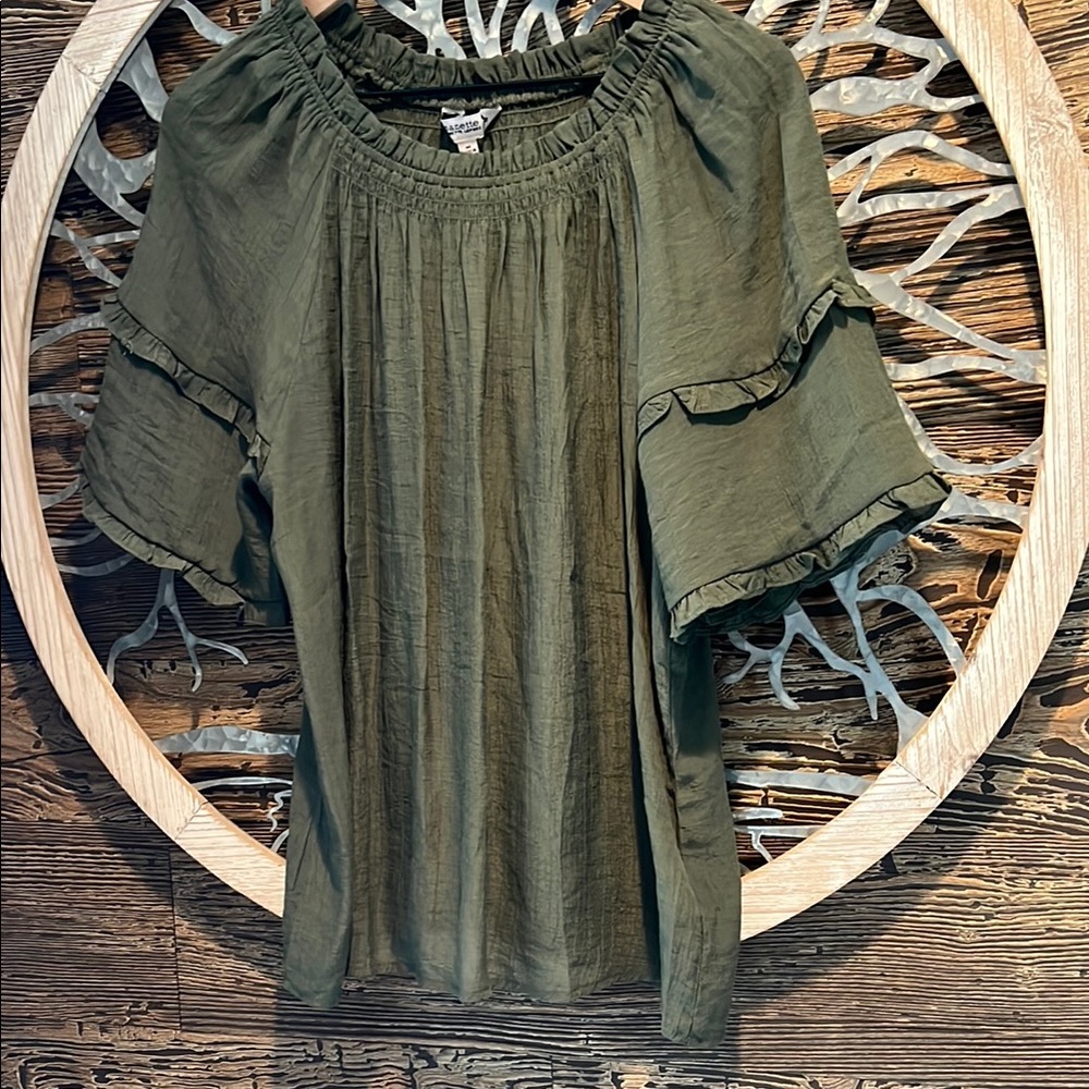 NWOT Nanette Lepore ruffle sleeve top